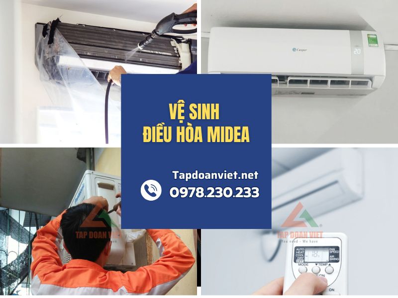 Dịch vụ vệ sinh điều hòa Midea 24/7 giá rẻ, thợ chuyên nghiệp
