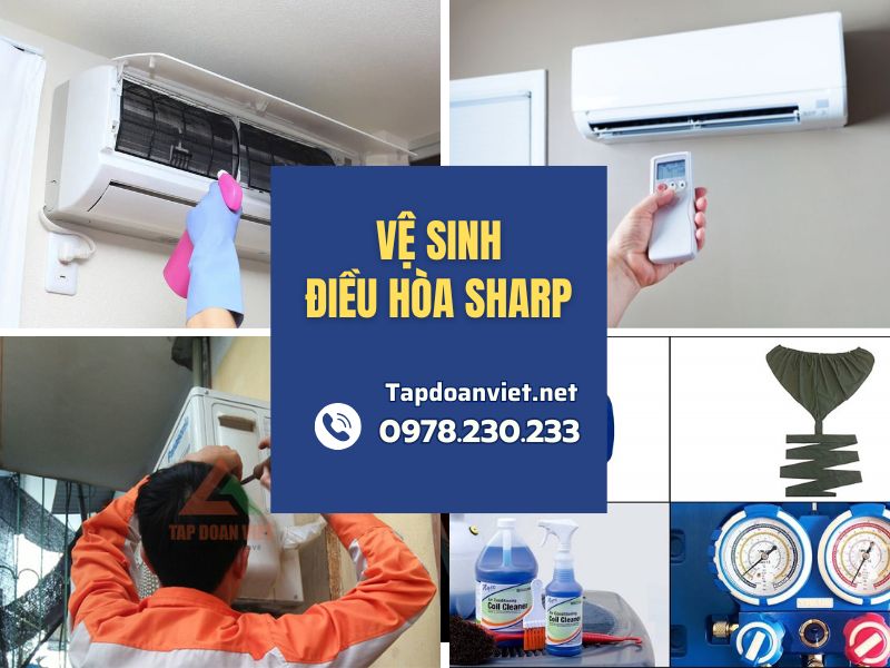 Dịch vụ vệ sinh điều hòa Sharp 24/7 giá rẻ, thợ chuyên nghiệp